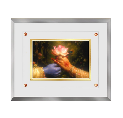 Divine Lotus Connection Acrylic Framed Art - close-up detail