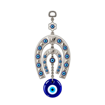 Double Horseshoe Evil Eye Wall Hanging - close-up detail
