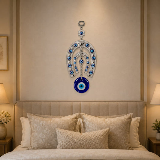 Double Horseshoe Evil Eye Wall Hanging