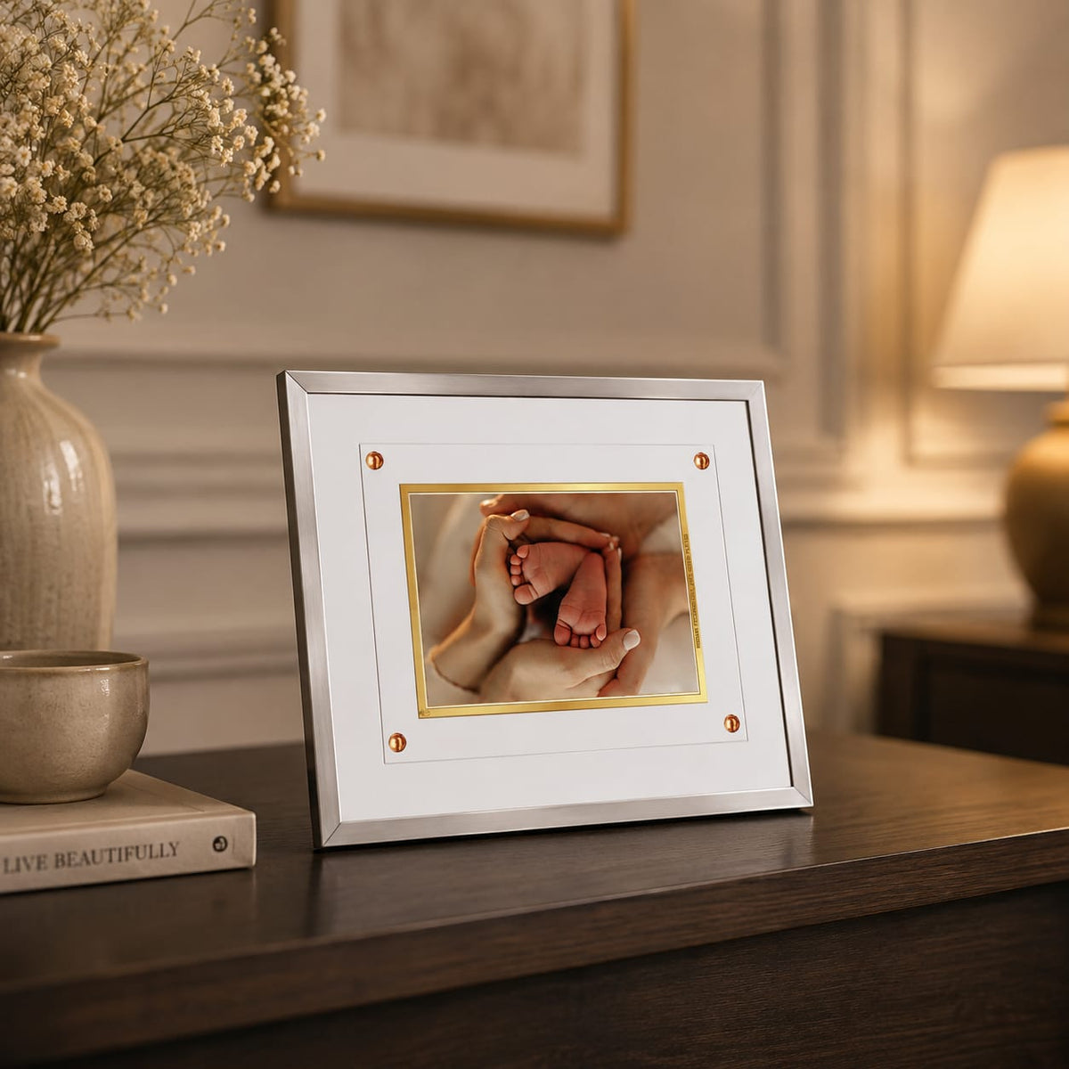 Elegance Metallic Accent Acrylic Photo Frame