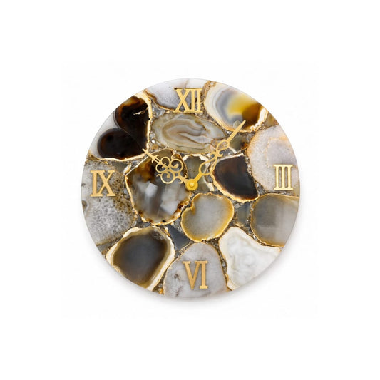Elegant Agate Stone Wall Clock - close-up detail