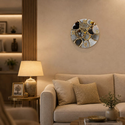 Elegant Agate Stone Wall Clock