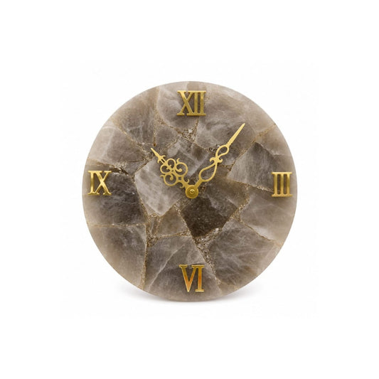 Elegant Grey Agate Wall Clock - close-up detail