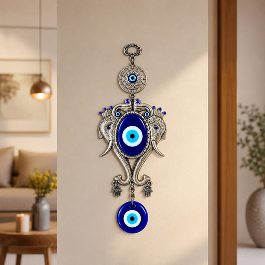 Elephant and Evil Eye Wall Hanging