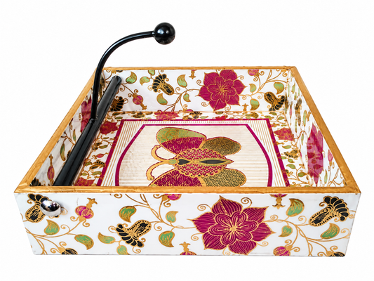 Floral Print Tissue Paper Holder Tray