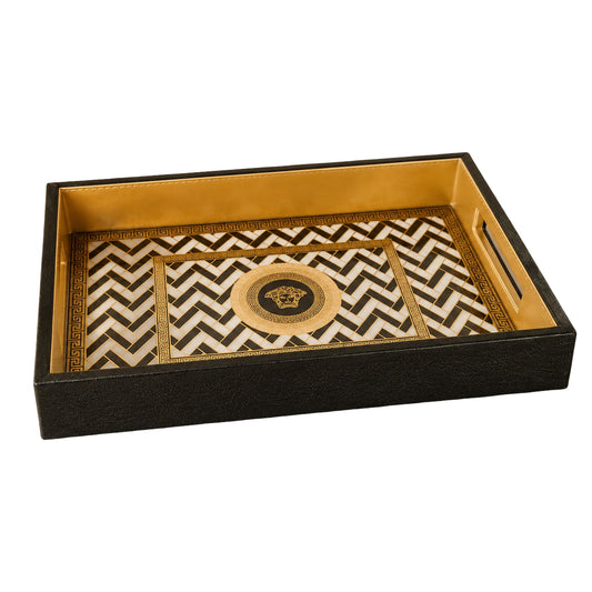 Geometric Pattern Decorative Serving Tray