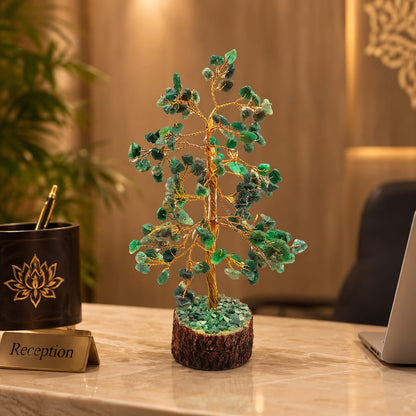 Green Aventurine Stone Tree for Luck & Prosperity