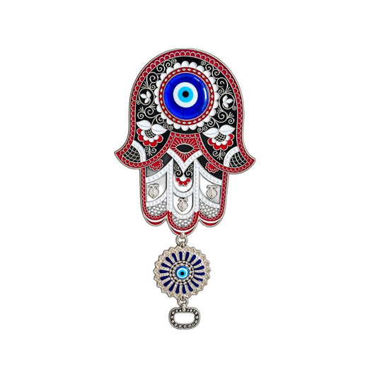 Hamsa Hand and Evil Eye Wall Hanging - close-up detail