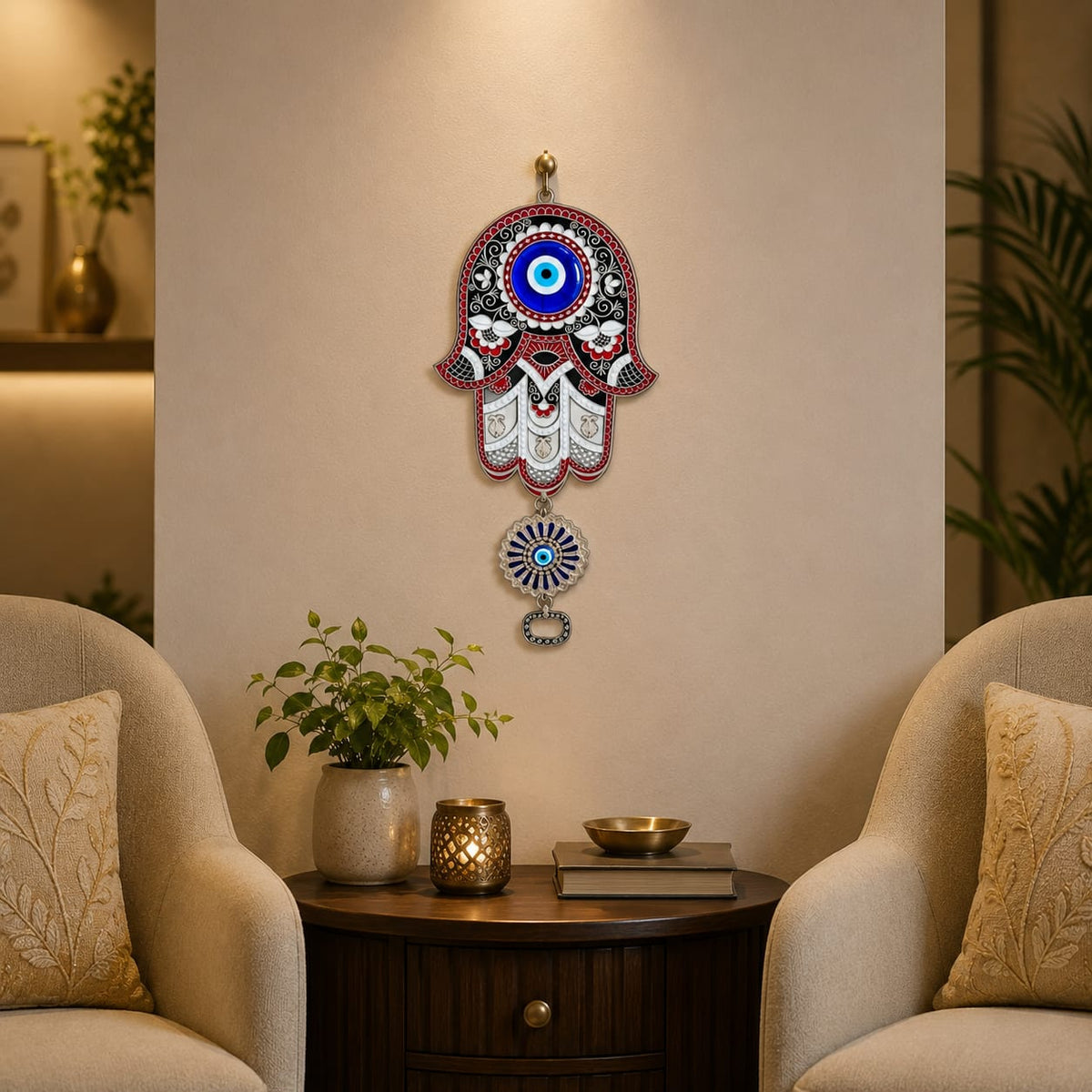 Hamsa Hand and Evil Eye Wall Hanging