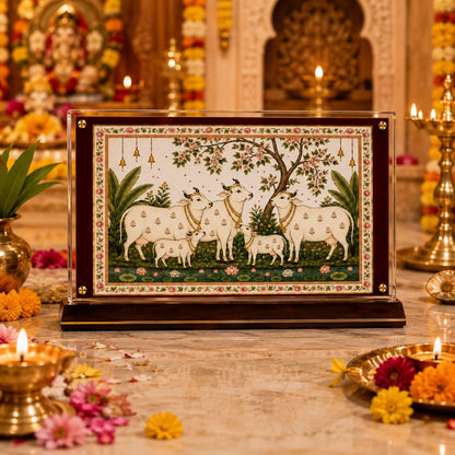 Kamdhenu Cow Acrylic Showpiece