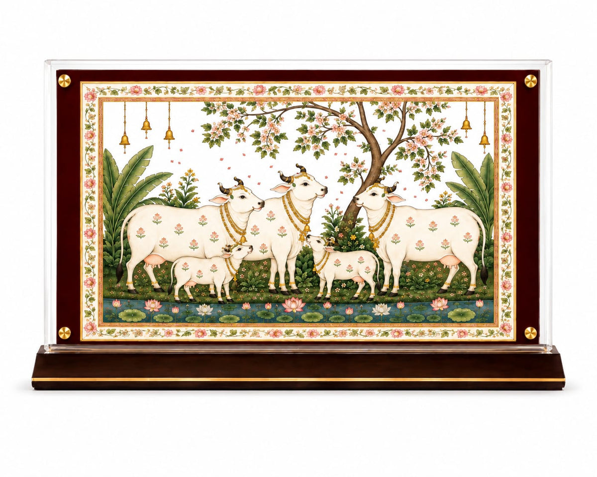 Kamdhenu Cow Acrylic Showpiece