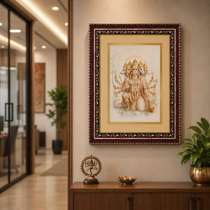 Panchmukhi Hanuman Ornate Framed Art - detail view