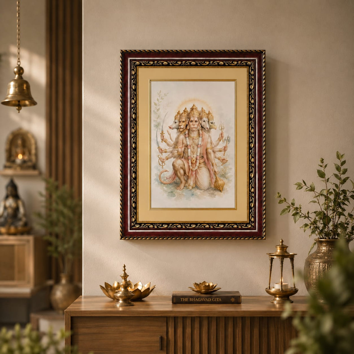 Panchmukhi Hanuman Ornate Framed Art