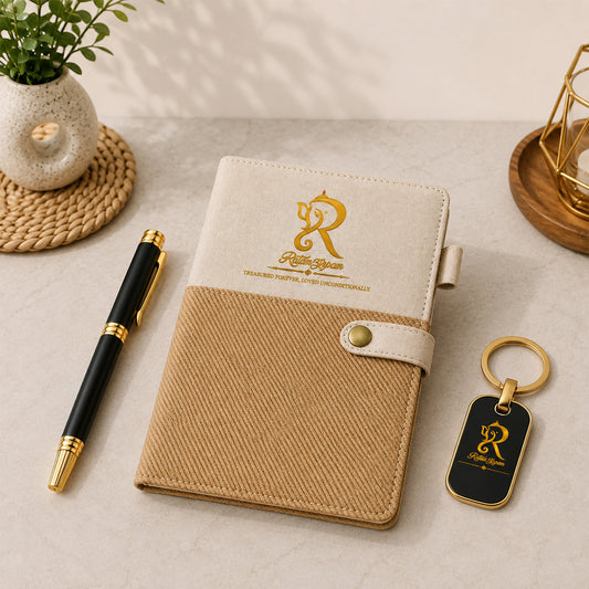 Premium Diary, Pen & Personalised Keychain Gift Set