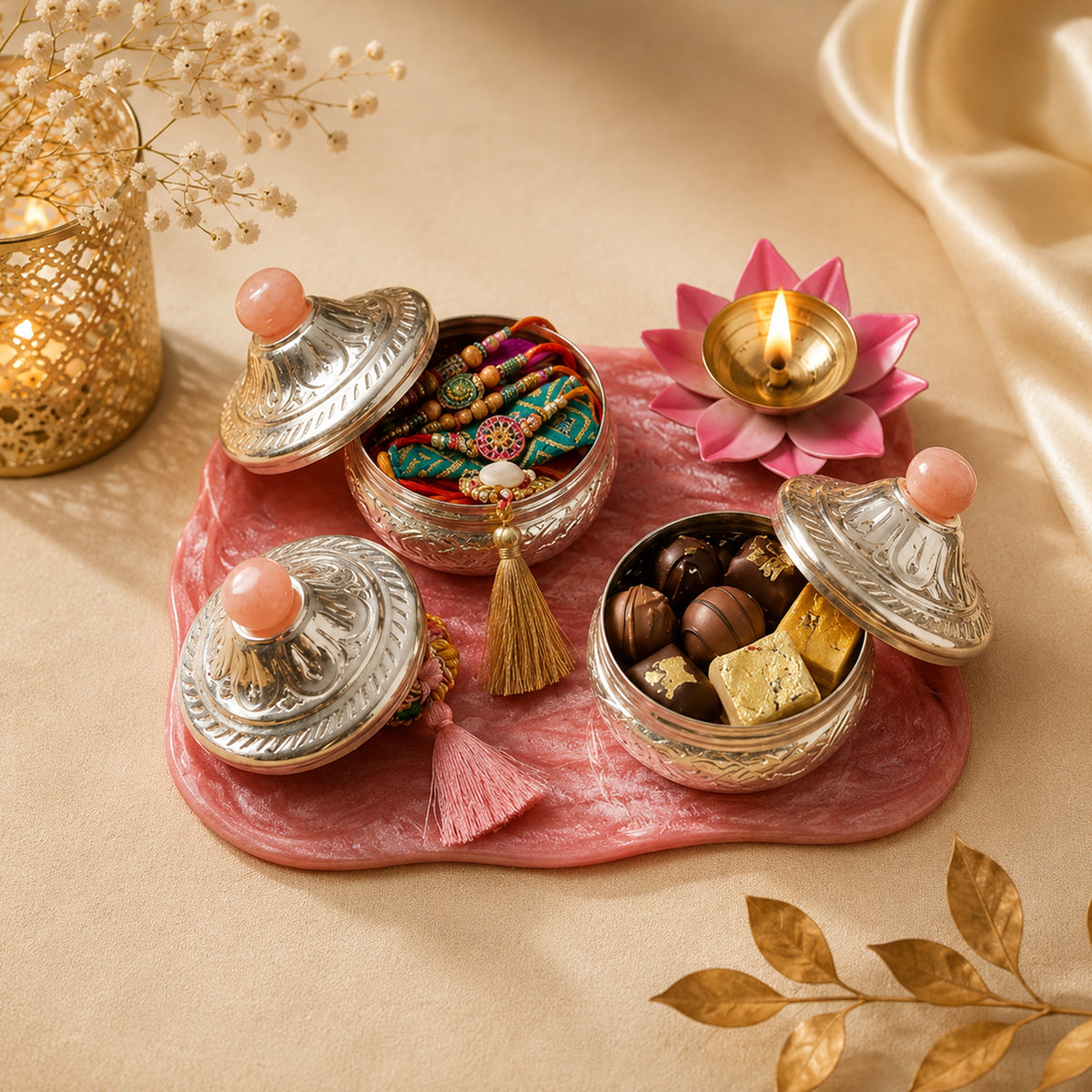 Premium Silver-Finish Festive Gift Hamper
