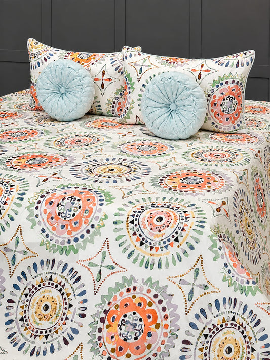 Pure Cotton Mandala-Pattern Bedsheet Set