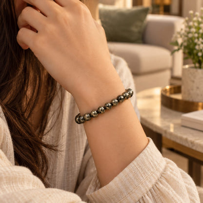 Raw Pyrite Gemstone Bracelet