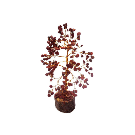 Red Semi-Precious Stone Tree - close-up detail