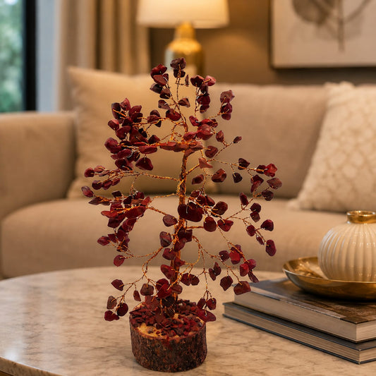 Red Semi-Precious Stone Tree