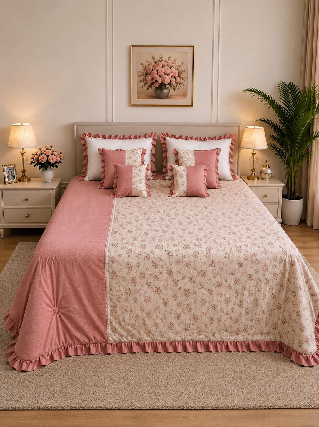Rixos 6-Piece Blush Pink Heritage Bedding Set