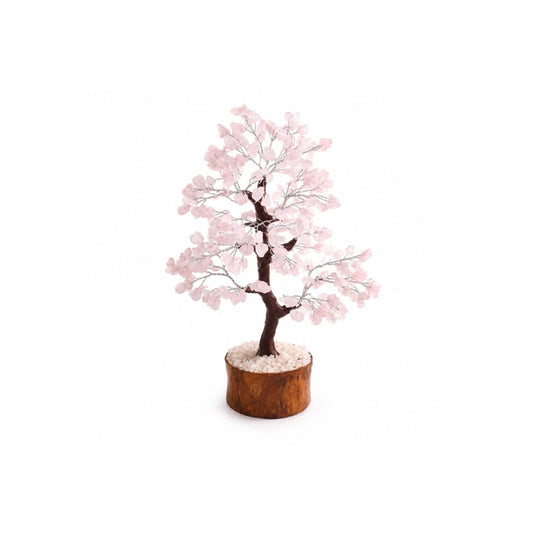 Rose Quartz Stone Tree - close-up detail