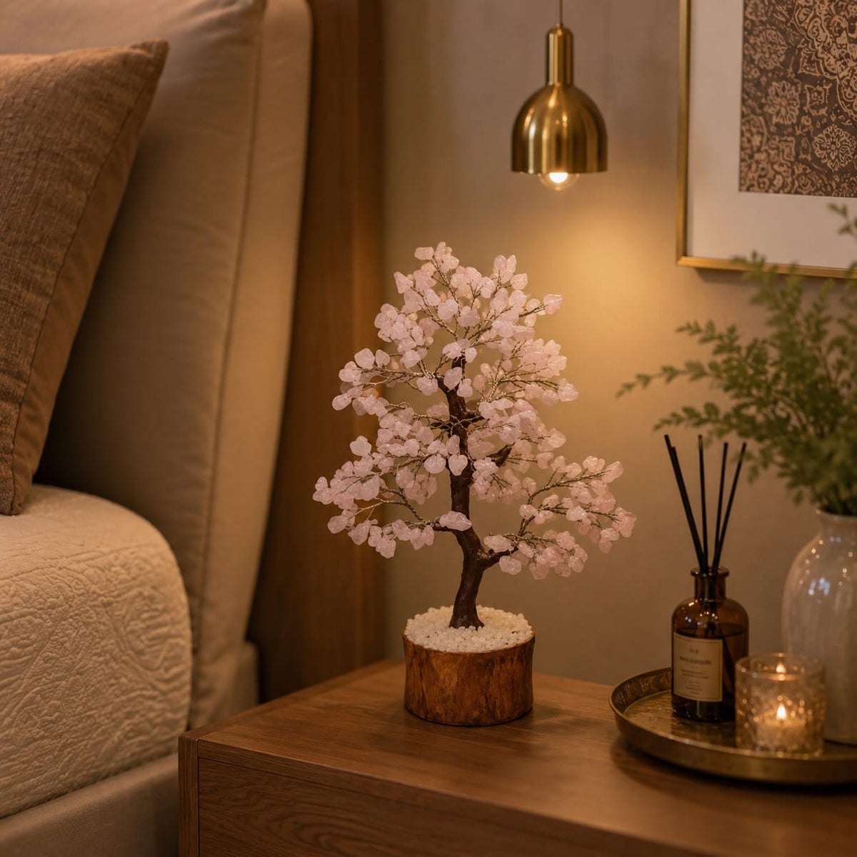 Rose Quartz Stone Tree