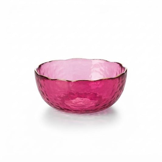 Scalloped Pink Glass Bowl