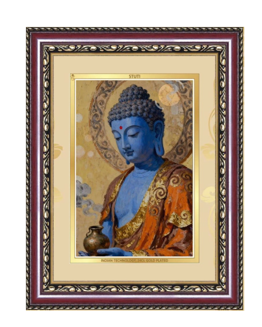 Serene Buddha Ornate Framed Art - close-up detail
