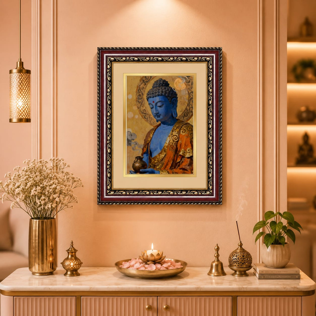 Serene Buddha Ornate Framed Art