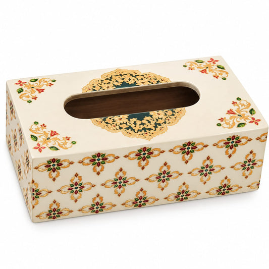 Traditional Motif Wooden Tissue Box Cover