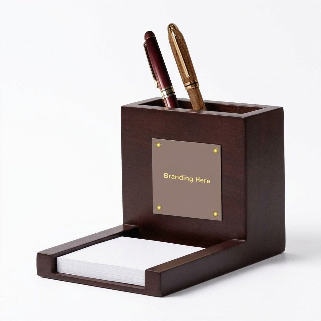 Wooden Desk Organizer with Custom Branding