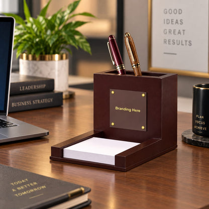 Wooden Desk Organizer with Custom Branding