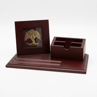 Wooden Desk Organizer with Tree Design